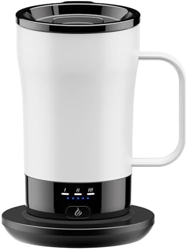 Self-Heating Coffee Mug, 14oz Heated Coffee Mug - Rechargeable Temperature Control Coffee Mug Keep Coffee Hot, Smart Mug Great Gift for Coffee Lovers & Slow Sippers by PUSEE
