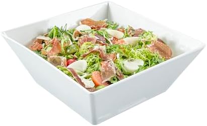 Restaurantware-180 Ounce Deep Soup Bowls, 2 Dishwashable Square Serving Bowls - Shatter-Resistant, White Melamine Salad Eating Bowl, Serve Side Dishes, Entrees, And Snacks, For Parties Or Events by Restaurantware