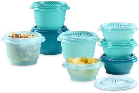 Tupperware Heritage Collection, New 16 Piece Food Storage Container Set in Vintage Green, Dishwasher Safe and BPA Free (8 containers, 8 lids) by Tupperware