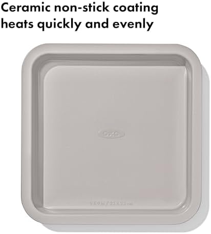 OXO Good Grips Non-Stick Pro Ceramic Coated 9 in Square Cake Pan, Biscuit - Image 4