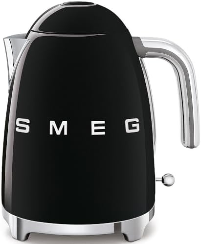SMEG 50's Retro Style Electric Water Kettle with Automatic Shutoff, Removable Base, and Water Indicator, KLF03BLUS, Black - Image 5