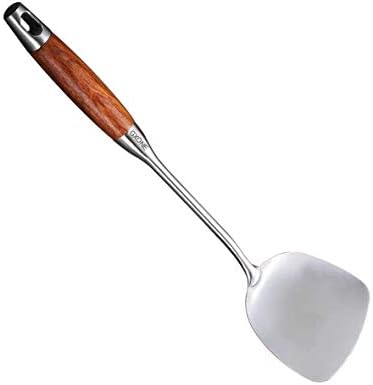 Chinese Wok Spatula, 304 Stainless Steel,with Wooden Handle, 15.7 Inch by GXONEHomeKitchen