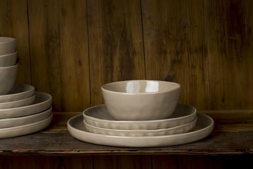Famiware Mars Stoneware Dinnerware Set for 8, Cinnamon Brown - Image 6