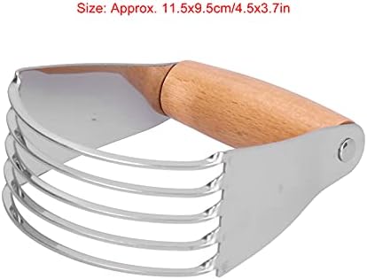 Cocoarm Dough Cutter Stainless Steel Dough Mixer Ergonomic Handle Dough Cutter with 5 Sturdy Blades for Mixing Butter Flour Sugar Baking Accessories Kitchen Accessories (Wood Colour) - Image 5