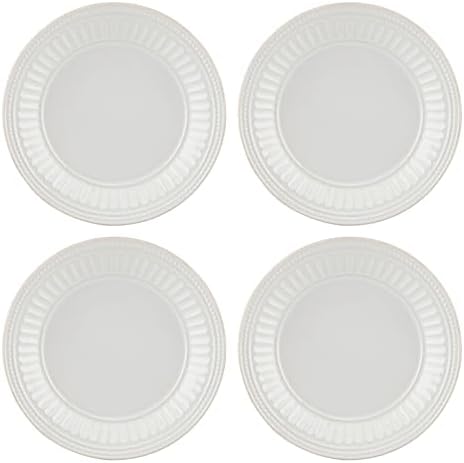 LENOX 895720 French Perle Groove Dessert Plates, Set Of 4, White by Lenox