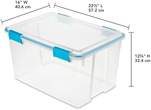 Sterilite Gasket Storage Box with Lids for Home & Office, 54 Quart, 12-Pack - Image 2