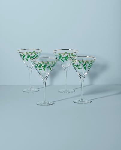 Lenox Holiday Decal Martini Glasses, Christmas Set of 4 - Image 2