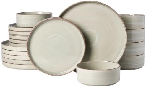 Famiware Stellar 18-Piece Stoneware Dinnerware Set, Matcha Green by Famiware