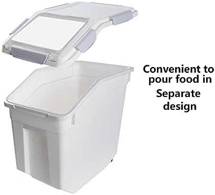 Saim 25lb Flour/Rice Storage Container with Rolling Casters（Gray） - Image 3