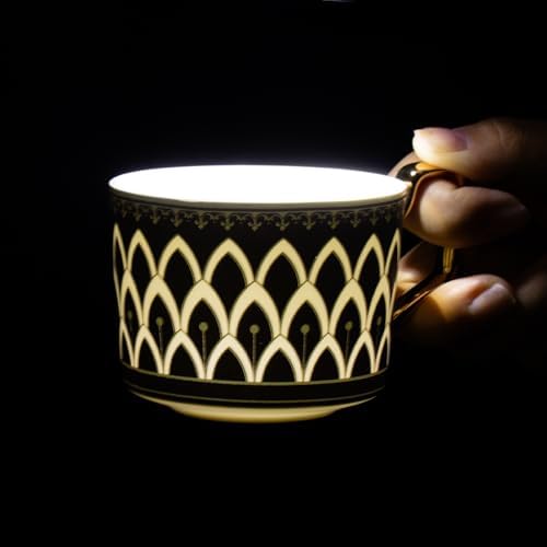 KAMMAK Tea Cups and Saucers Set of 2, Fine Bone China Coffee Cups, NX027 - Image 6