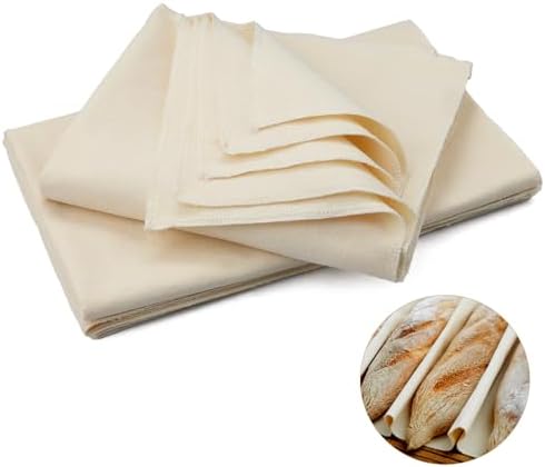 Pack of 3 Baker's Linen Cloth Bread Baking 75 x 45 cm Natural Baker's Linen Dough Cloth Proofing Foil for Bread Baking Accessories Swirl Cloth for Dough Preparation and Baking for Families, Bakers and by Nenull