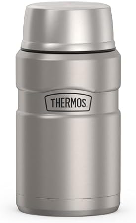 THERMOS Stainless King Food Jar with Bowl, 24oz, Matte Steel by Thermos