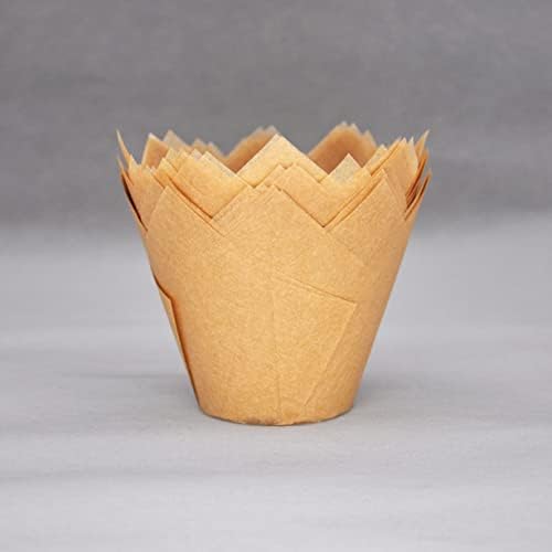 QLSmypkg Extra Large Jumbo Muffin Greaseproof paper Baking cupcake cups, 2-1/4" x 3-3/4" Natural Tulip Baking Cup Case of 125 pcs (Extra Large) (125) - Image 6