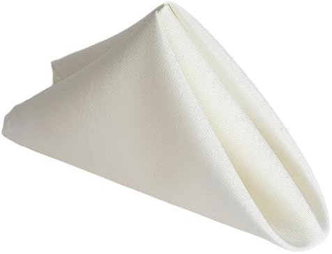 100 pcs 17-Inch Ivory Polyester Table Napkins Reusable Washable Wedding Party Dinner Linens Tableware Supplies - Image 2
