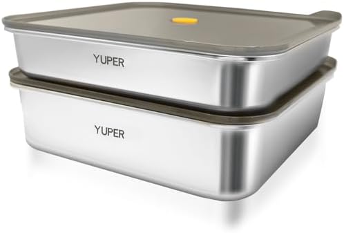 YUPER Stainless Steel Food Containers, 2 Pack (84+125OZ) by YUPER