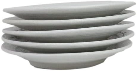 Ebros Gift Modern Yukino Hana Snow Flowers Ceramic Dinnerware Serveware Kitchenware Set Oriental Asian Restaurant Supply (Pack Of 5 Large Round Dinner Plates 10"D) - Image 3