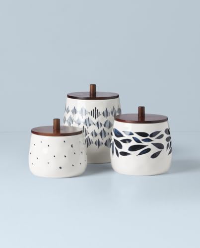 Lenox Blue Bay 3-Piece Canister Set with Lid, for Kitchen Counter - Image 4