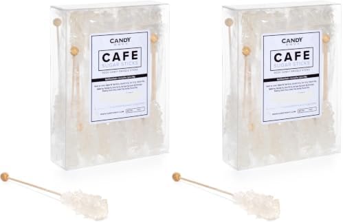 Candy Envy - White Café Sugar Sticks Mini Rock Candy - 18 Individually Wrapped Sugar Stirrer - Original Sugar Flavored (Pack of 2) by CandyEnvy
