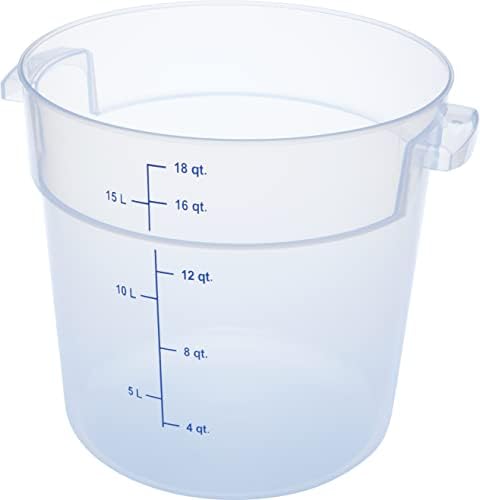 Carlisle FoodService Products Storplus Round Food Storage Container with Stackable Design for Catering, Buffets, Restaurants, Polypropylene (Pp), 18 Quart, Clear, (Pack of 6) by CarlisleFoodServiceProducts