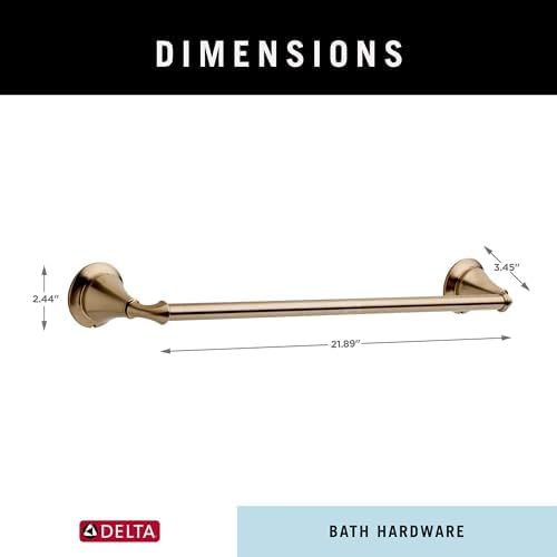 Delta Towel Rack | 18 Inch Champagne Bronze Towel Bar for Bathroom, Kitchen | Linden Accessories - Image 2