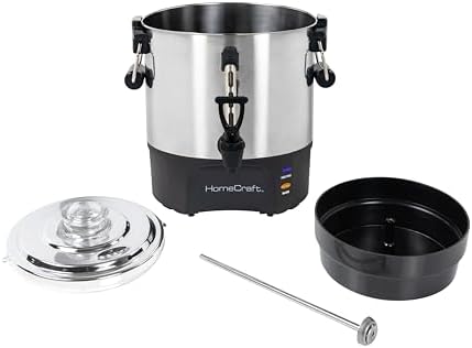 Homecraft 40-Cup Beverage Urn – Quick Brew Stainless Steel Coffee Maker – Drip-Free Spout, Reusable Filter – For Events, Parties, Large Gatherings – Stainless Steel - Image 3