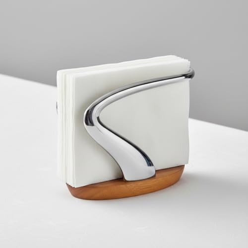 nambe Lupo Napkin Holder for Kitchen Countertops | Use for Indoor and Outdoor Dining | Table Top Luncheon Napkin Tray for Parties, Weddings, and Events | Made of Metal Alloy | 7.5in - Image 6