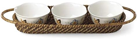 Lenox Butterfly Meadow Rattan Hors D'Oeuvres with Bowls, 2.30 LB, Multi by Lenox