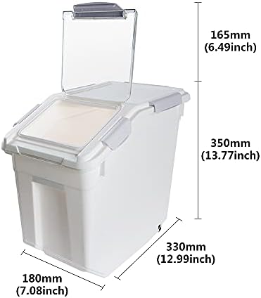 Saim 25lb Flour/Rice Storage Container with Rolling Casters（Gray） - Image 2