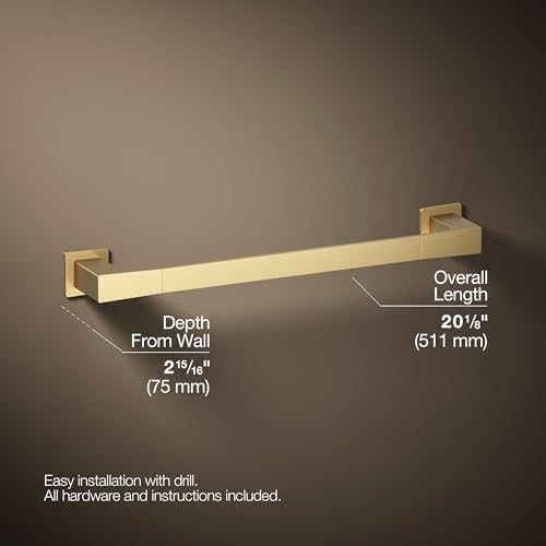 Kohler 26633-2MB Honesty® 18" Towel bar, Vibrant Brushed Moderne Brass - Image 4