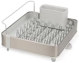 Joseph Joseph Extend Steel Expandable Dish Drying Rack with Removable Cutlery Holder Swivel Draining Spout, Stainless Steel - Image 3