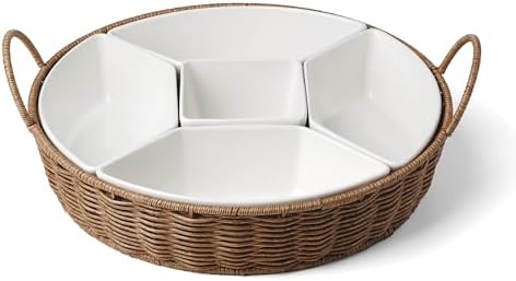 Oneida Willow and White Stoneware Chip and Dip Serving Set, 6-Piece by Oneida