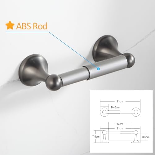 BGL Bathroom Hardware Set Grey Electroplating 4-Piece Bathroom Accessories Set Wall Mounted Adjustable Towel Bar Robe Hook Toilet Paper Holder Towel Ring Glossy Grey - Image 2