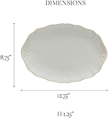 Costa Nova Ceramic Stoneware 13'' Oval Platter - Alentejo Collection, White | Microwave, Dishwasher, Oven & Freezer Safe Dinnerware | Food Safe Glazing | Restaurant Quality Serveware - Image 2