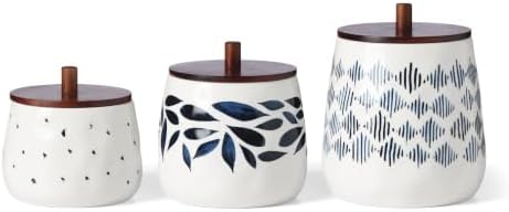 Lenox Blue Bay 3-Piece Canister Set with Lid, for Kitchen Counter - Image 2
