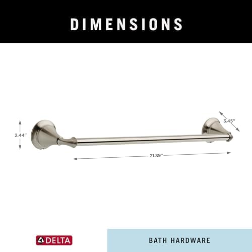 Delta Towel Rack | 18 Inch Brilliance Stainless Steel Towel Bar for Bathroom, Kitchen | Linden Accessories - Image 6