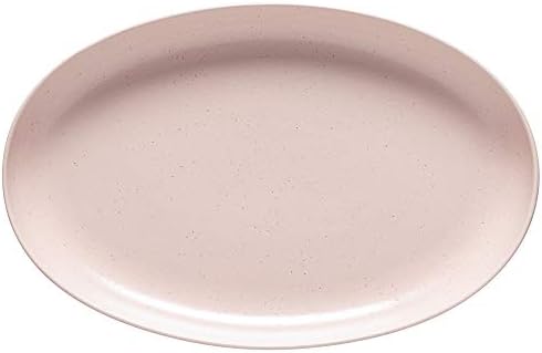 Casafina Ceramic Stoneware 16'' Oval Platter - Pacifica Collection, Marshmallow (Pink) | Microwave, Dishwasher, Oven & Freezer Safe Dinnerware | Food Safe Glazing | Restaurant Quality Serveware by Casafina