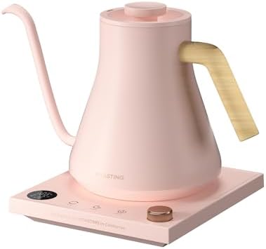 INTASTING Electric Kettles, Gooseneck Electric Kettle, ±1℉ Temperature Control, Stainless Steel Inner, Quick Heating, for Pour Over Coffee, Brew Tea, Boil Hot Water, 0.9L (Pink) by Cocinare
