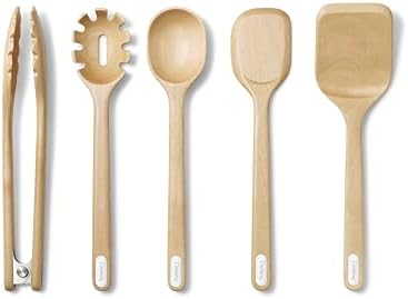 Caraway 5-Piece Wooden Utensil Set, Cooking Utensil Set by Unknown
