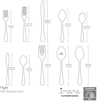 Oneida Flatware Flight 18/0 Silverware Set for 8, (45-Piece) - Image 2