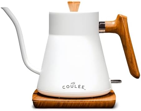 Gooseneck Electric Kettle, Stainless Steel, for Coffee & Tea, White by Coul%C3%A9eCoffeeCompany