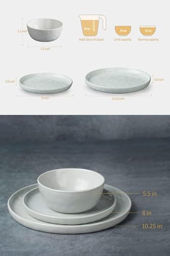 Famiware Mars Stoneware Dinnerware Set for 8, White - Image 4