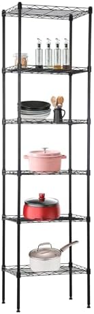 BestOffice | 6-Tier Wire Shelf | 17" x 12" x 64" | Black by BestOffice