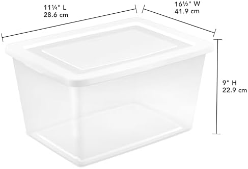Sterilite 8-Pack Storage Box, Clear Plastic Storage Container Bins with Lids, 58 Quart - Heavy-Duty Organizing Containers for Closet, Bathroom, and Office - Image 3
