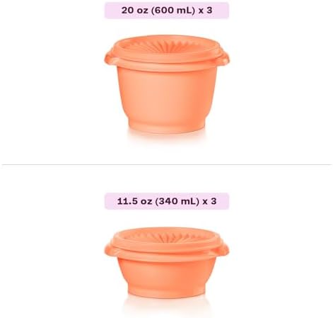 Tupperware Heritage Collection, New 12 Piece Food Storage Container Set in Vintage Warm Colors, Dishwasher Safe and BPA Free (6 containers, 6 lids) - Image 3