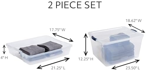 Rubbermaid Cleverstore 74 Qt Clear Storage Bins with Lids and Nesting Tray, 4-Pack, Stackable, BPA-Free, Made in USA - Image 2