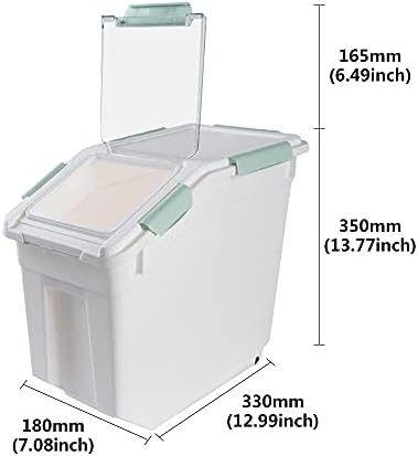Saim 25lb Flour/Rice Storage Container with Rolling Casters (Green) - Image 2