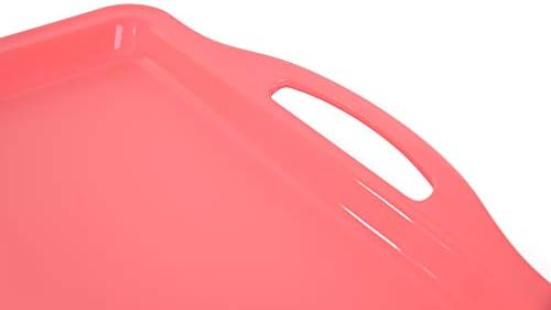 Mintra Home Large Unbreakable Plastic Rectangular Serving Tray/Platter with Handle 14in, Salmon, (Heavy Duty,Large Capacity Great for Kitchen, Wedding, Restaurant Indoor or Outdoor Picnic Camping - Image 4