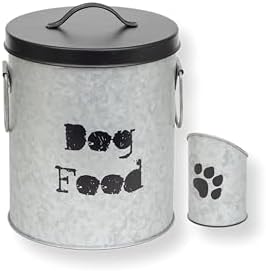 Small Dog Up To 20lb Pet Food Storage Canister Dog Bin with Scoop – Durable & Airtight for Freshnesss, Minimalist Design & Recyclable, Small Metal Container for Kitchen Countertop by ThePetSteel