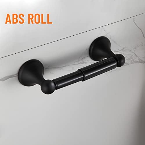 BGL Bathroom Accessory Set, Matte Black Adjustable Expandable Towel Bar 4-Piece Bathroom Hardware Set Wall Mounted Robe Hook Toilet Paper Holder Towel Ring Towel Bar - Image 3