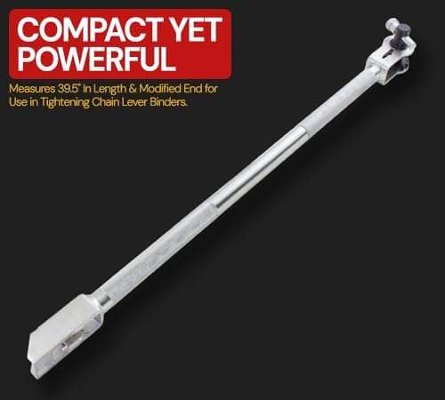 Mytee Products 2 Pack 39.5" Combination Ratcheting Winch Bar for Flatbed Trailer - Chrome Carbon-Steel Combo Winch Bar with Non-Slip Handle & Square Head for Chain Lever Binders - Image 3